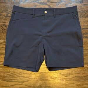 7” CRZ YOGA Men's Dark Navy Flat Front Performance Shorts